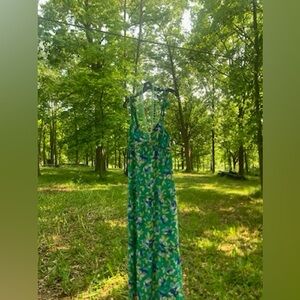 Monteau Green and Blue Spaghetti Strap Sundress